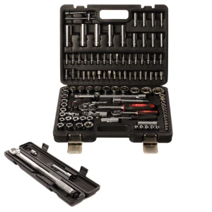 108 Piece 1/4" & 1/2" DR Socket Set, Torx & Torque Wrench