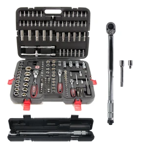 191 Piece Professional Socket Set + 1/2" Drive Torque Wrench | Heavy-Duty Chrome Vanadium Steel