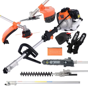 52cc Multi Function 5 in 1 Garden Tool - Brush Cutter, Grass Trimmer, Chainsaw, Hedge Trimmer & More