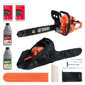 62cc 20" Petrol Chainsaw + 2 x Chains + Oil + More