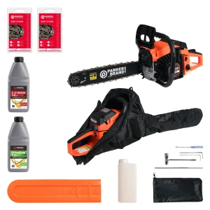 45cc 16" Petrol Chainsaw + 2 x Chains + Oils + More