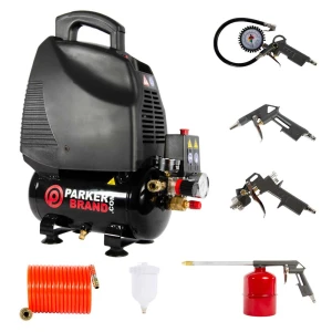 6 Litre Air Compressor & Tool Kit – 1.5HP, 115 PSI, Oil-Free Portable Compressor with Accessories