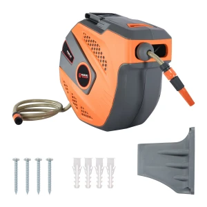 25 Metre Wall Mounted Garden Hose Reel With Bracket - Retractable
