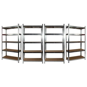 4 x Galvanised Garage Shelving Unit (175KG) - Boltless
