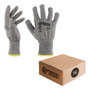 6 x Anti Cut / Safety Work Gloves (Level 5) - Medium