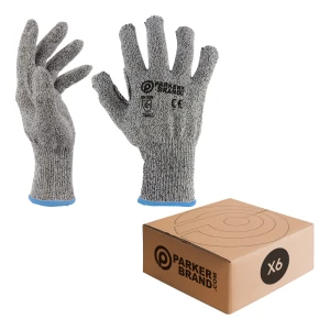 6 x Anti Cut / Safety Work Gloves (Level 5) - Large