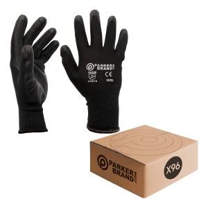 96 x Black Nylon Nitrile Coated Safety Work Gloves – Extra Large, Superior Grip & Protection