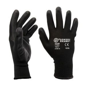 1 x Black Nylon / Nitrile Coated Safety Work Gloves - Extra Large